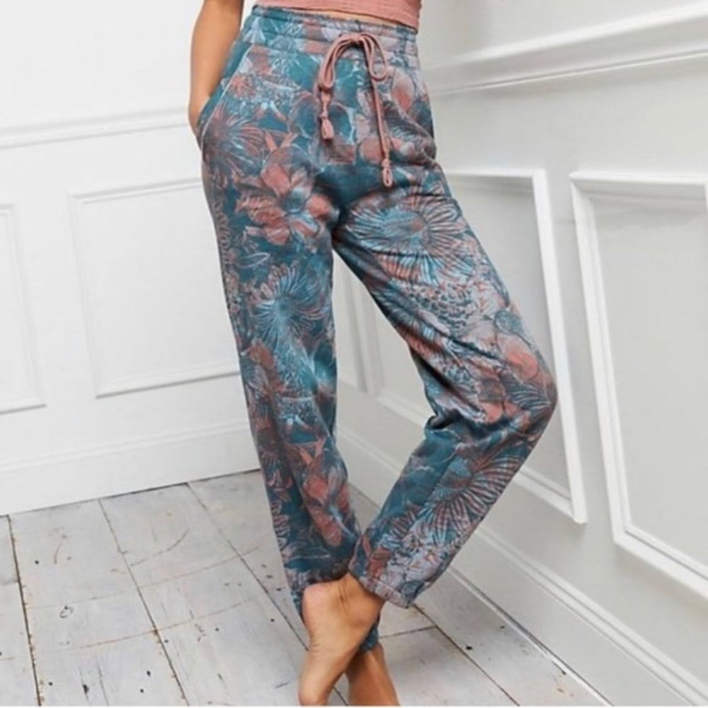 Anthropologie Daily Practice Camilla Knit Joggers Floral Lounge Sweatpants 1X